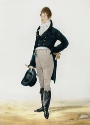 Retrato de George &39;Beau&39; Brummell (1778-1849) 1805 (ver também 106690) (posterior coloração)